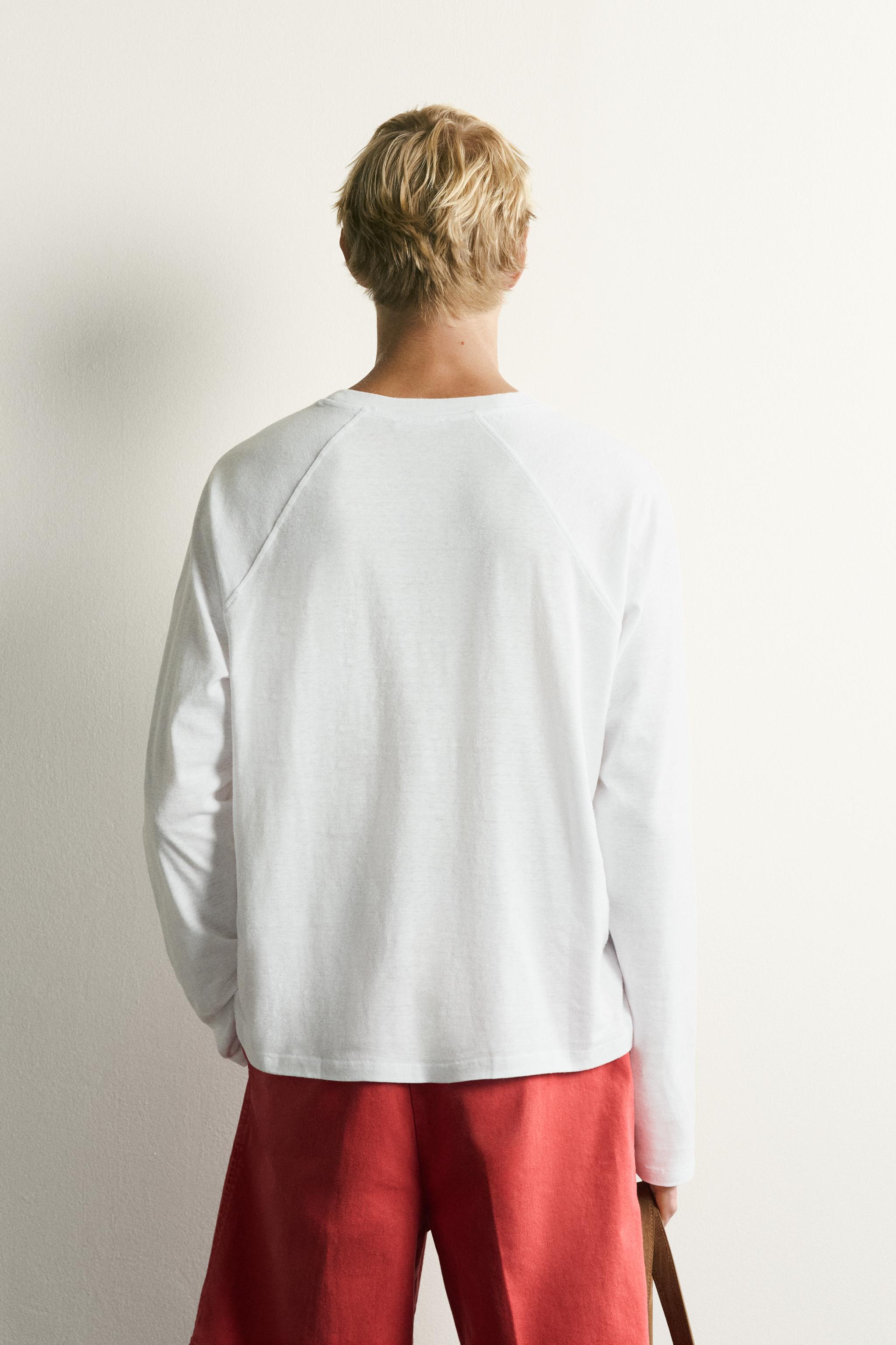 T-SHIRT COLOR BLOCK EN COTON ET LIN